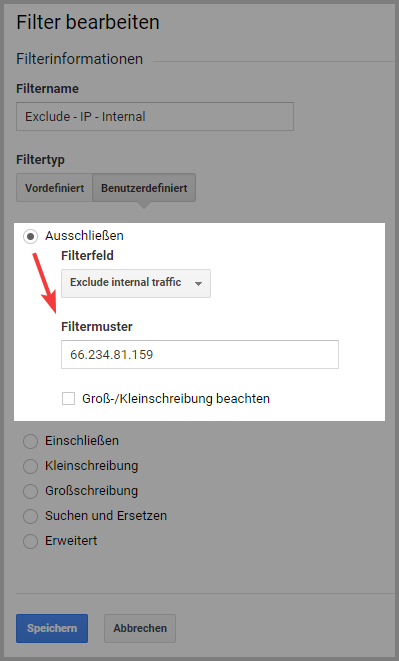 Eigenen Traffik von Google Analytics ausschließen