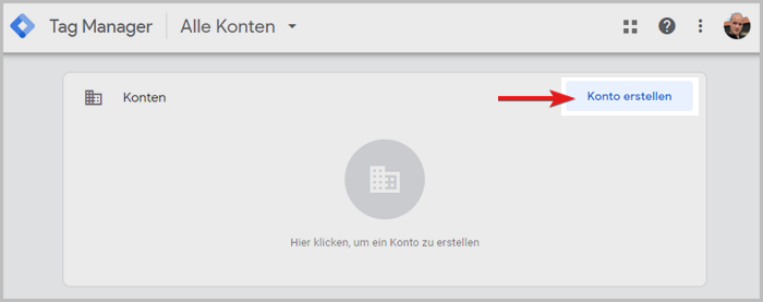 Google Tag Manager Konto erstellen